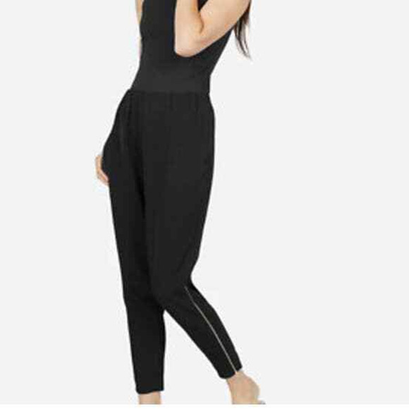 Everlane Womens Black Japanese GoWeave Jogger Pants Zip Gold Zipper Size 6 - Picture 3 of 11